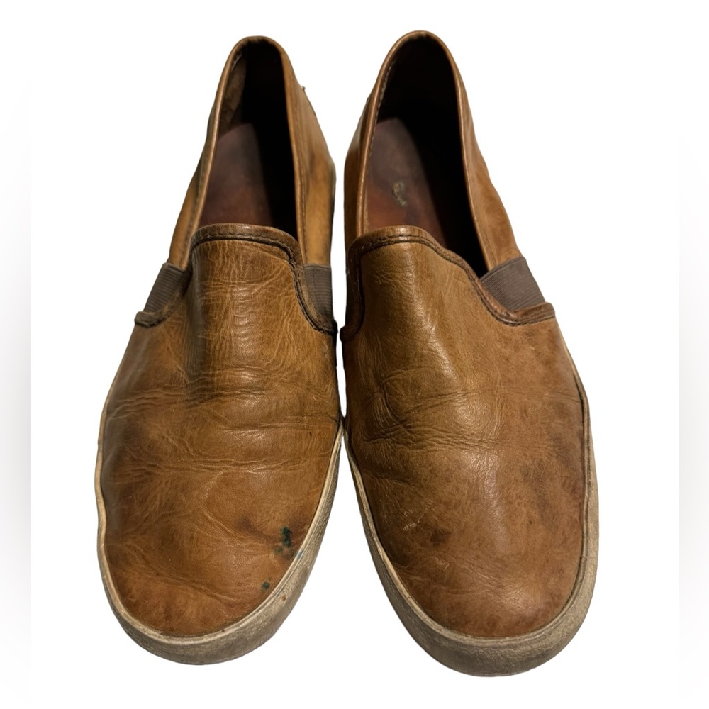 Vintage FRYE Brown Leather Slip On Aged WORN Women’s 6.5 M Shoes